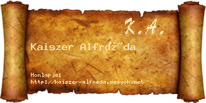 Kaiszer Alfréda névjegykártya